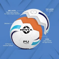 Nivia PU लेदर रबर व्हॉलीबॉल (आकार 4) बहुरंगी