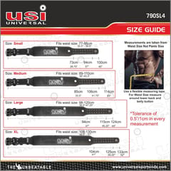 USI Universal Weight Lifting Belt | 790SL4 Leather Metal Construction Weight Belt for Deadlift, Squat & Weightlifting for Men & Women