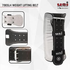 USI Universal Weight Lifting Belt | 790SL4 Leather Metal Construction Weight Belt for Deadlift, Squat & Weightlifting for Men & Women