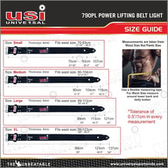 USI युनिव्हर्सल वेट लिफ्टिंग बेल्ट | पुरुष आणि महिलांसाठी डेडलिफ्ट, स्क्वॅट आणि वेटलिफ्टिंगसाठी 790PL4 पॉवर लिफ्टिंग बेल्ट