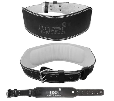 USI Universal Weight Lifting Belt | 790SL6 Leather Metal Construction Weight Belt for Deadlift, Squat & Weightlifting for Men & Women