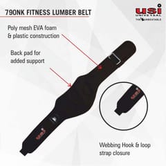 USI Universal Fitness Lumber Belt, Weight Lifting Belt, 790NK Waist Trimmer Belt Slim Body Sweat Wrap for Stomach and Back Lumbar Support for Men & Women