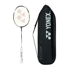 YONEX ಗ್ರ್ಯಾಫೈಟ್ Duora Z ಸ್ಟ್ರೈಕ್ ವೃತ್ತಿಪರ ಬ್ಯಾಡ್ಮಿಂಟನ್ ರಾಕೆಟ್ | (ಕಪ್ಪು / ಬಿಳಿ, 88 ಗ್ರಾಂ, 28 ಪೌಂಡ್ ಟೆನ್ಷನ್, ಜಪಾನ್‌ನಲ್ಲಿ ತಯಾರಿಸಲ್ಪಟ್ಟಿದೆ)