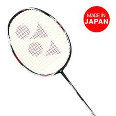 YONEX Graphite Duora Z اسٹرائیک پروفیشنل بیڈمنٹن ریکیٹ | (سیاہ / سفید، 88 گرام، 28 پونڈ تناؤ، جاپان میں بنایا گیا)