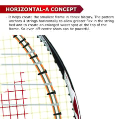 YONEX Graphite Duora Z સ્ટ્રાઈક પ્રોફેશનલ બેડમિન્ટન રેકેટ | (કાળો/સફેદ, 88 ગ્રામ, 28 પાઉન્ડ ટેન્શન, જાપાનમાં બનેલું)