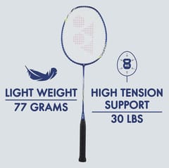 YONEX వోల్ట్రిక్ లైట్ 20I బ్యాడ్మింటన్ రాకెట్ (G4, 77 gms, 30 lbs టెన్షన్) ముదురు నీలం