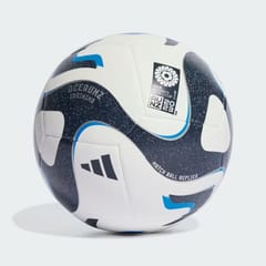 एडिडास ओसियॉन्ज़ ट्रेनिंग फ़ुटबॉल बॉल | साइज़ 5 | सफ़ेद / कॉलेजिएट नेवी / चमकीला नीला / सिल्वर मेटैलिक