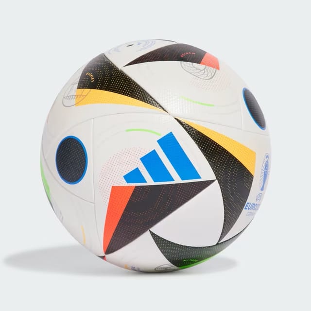 एडिडास यूरो 24 प्रतियोगिता फ़ुटबॉल बॉल | साइज़ 5 | सफेद/काला/चमकदार नीला