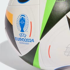 एडिडास यूरो 24 प्रतियोगिता फ़ुटबॉल बॉल | साइज़ 5 | सफेद/काला/चमकदार नीला