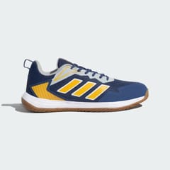 Adidas Men's Baseliner V2 Indoor Court Training Shoes | designed for sports played in indoor courts | Tech Indigo / Preloved Yellow F23 / Stone
