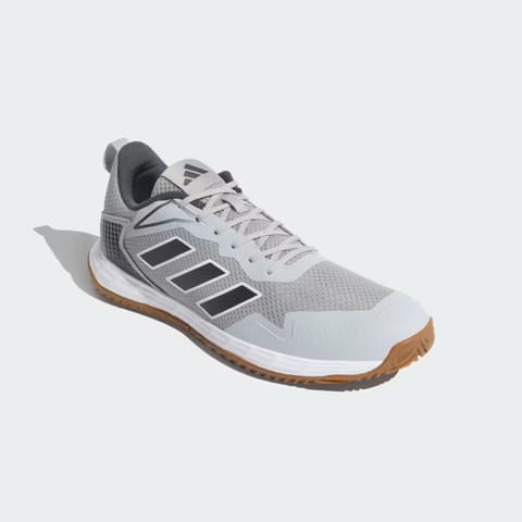 Adidas मेन्स बेसलाइनर V2 इनडोअर कोर्ट ट्रेनिंग शूज | इनडोअर कोर्टमध्ये खेळल्या जाणार्‍या खेळांसाठी डिझाइन केलेले | स्टोन / ग्रे सिक्स