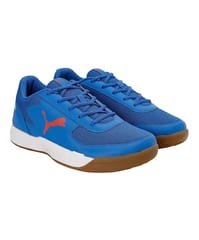 PUMA AD-COURT BADMINTON SHOES, BLUE/SUNFLOWER/WHT