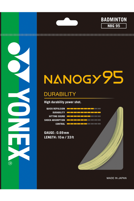 Yonex નેનોગી 95 બેડમિન્ટન સ્ટ્રીંગ્સ, 0.69mm