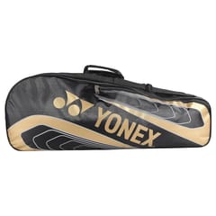 YONEX बॅडमिंटन किटबॅग BT5 | 3 रॅकेट आणि कपडे ठेवण्यासाठी 2 जिपर कंपार्टमेंट|