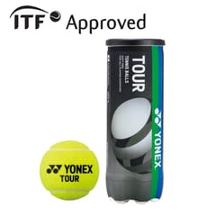 स्पर्धा आणि सरावासाठी YONEX टूर विणलेला फेल्ट टेनिस बॉल (3 पॅक) पिवळा | मानक आकार |