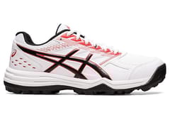 ASICS পুরুষদের জেল-লেথাল ফিল্ড ক্রিকেট জুতা, সাদা ক্লাসিক লাল