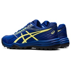 ASICS पुरुषों के लिए जेल-लेथल फील्ड क्रिकेट शूज़, मोनाको ब्लू ग्लो येलो