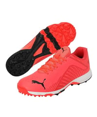 Puma FH 22 Men's Rubber Cricket Shoe, Fiery Coral-Puma Black-Poppy Red