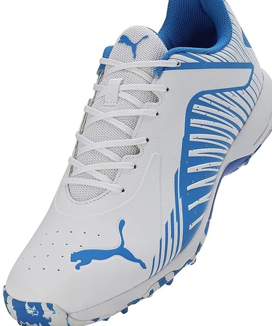 Puma FH 22 Men's Rubber Cricket Shoe, White-Ultra Blue