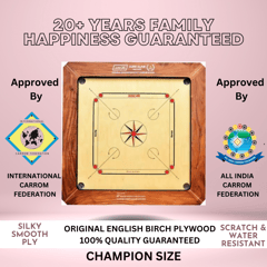 SISCAA Carrom Board Sure SLAM Indoor Board Game Approved by Carrom Federation of India & Maharashtra Carrom Association (Champion)