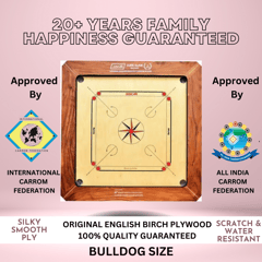SISCAA Carrom Board Sure SLAM Bulldog Indoor Board Game Approved by Carrom Federation of India & Maharashtra Carrom Association
