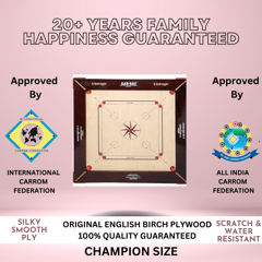 AAR-Kay Carrom Board Vintage Champion Plywood Approved by Carrom Federation of India & International Carrom Federation