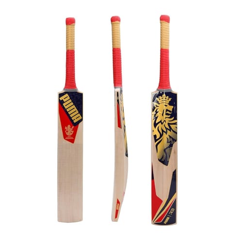 Puma Mens RCB JNR City Cricket Bat, Navy-Flame Scarlet