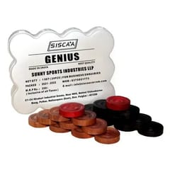 SISCAA CARROM COIN GENIUS, કેરમ બોર્ડ એસેસરી મંજૂર અને કેરમ ફેડરેશન ઓફ ઇન્ડિયા દ્વારા આયોજિત રાષ્ટ્રીય ટુર્નામેન્ટમાં વપરાય છે