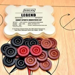 SISCAA CARROM COIN LEGEND، کیرم بورڈ کے لوازمات کی منظوری اور کیرم فیڈریشن آف انڈیا کے زیر اہتمام قومی ٹورنامنٹ میں استعمال کیا گیا