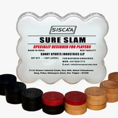 SISCAA Sure SLAM कैरम कॉइन प्रीमियम टूर्नामेंट कॉइन