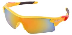 क्रिकेट, साइकिलिंग, रेसिंग, चढ़ाई, गोल्फ, घुड़सवारी और यूवी संरक्षण के लिए केडी बहुरंगी स्क्रैच प्रतिरोधी यूनिसेक्स स्पोर्ट धूप का चश्मा - फ़्री साइज़, पीला