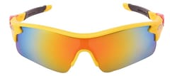 क्रिकेट, साइकिलिंग, रेसिंग, चढ़ाई, गोल्फ, घुड़सवारी और यूवी संरक्षण के लिए केडी बहुरंगी स्क्रैच प्रतिरोधी यूनिसेक्स स्पोर्ट धूप का चश्मा - फ़्री साइज़, पीला