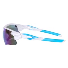 KD Multi-colored Scratch Resistant Unisex Sport Sunglasses For Cricket, Cycling, Racing, Climbing, Golf, Riding and UV Protection - Free Size ,  Sky Blue