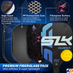 KD Pickleball Paddles, Carbon Fiber Pickleball Set, 2 Paddles with 4 Balls, Portable Carry Bag, USAPA Approved Graphite Pickleball Rackets with Comfort Grip., Assorted Color