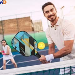 KD Pickleball Paddles, Carbon Fiber Pickleball Set, 2 Paddles with 4 Balls, Portable Carry Bag, USAPA Approved Graphite Pickleball Rackets with Comfort Grip., Assorted Color