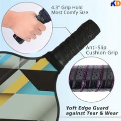 KD Pickleball Paddles, Carbon Fiber Pickleball Set, 2 Paddles with 4 Balls, Portable Carry Bag, USAPA Approved Graphite Pickleball Rackets with Comfort Grip., Assorted Color
