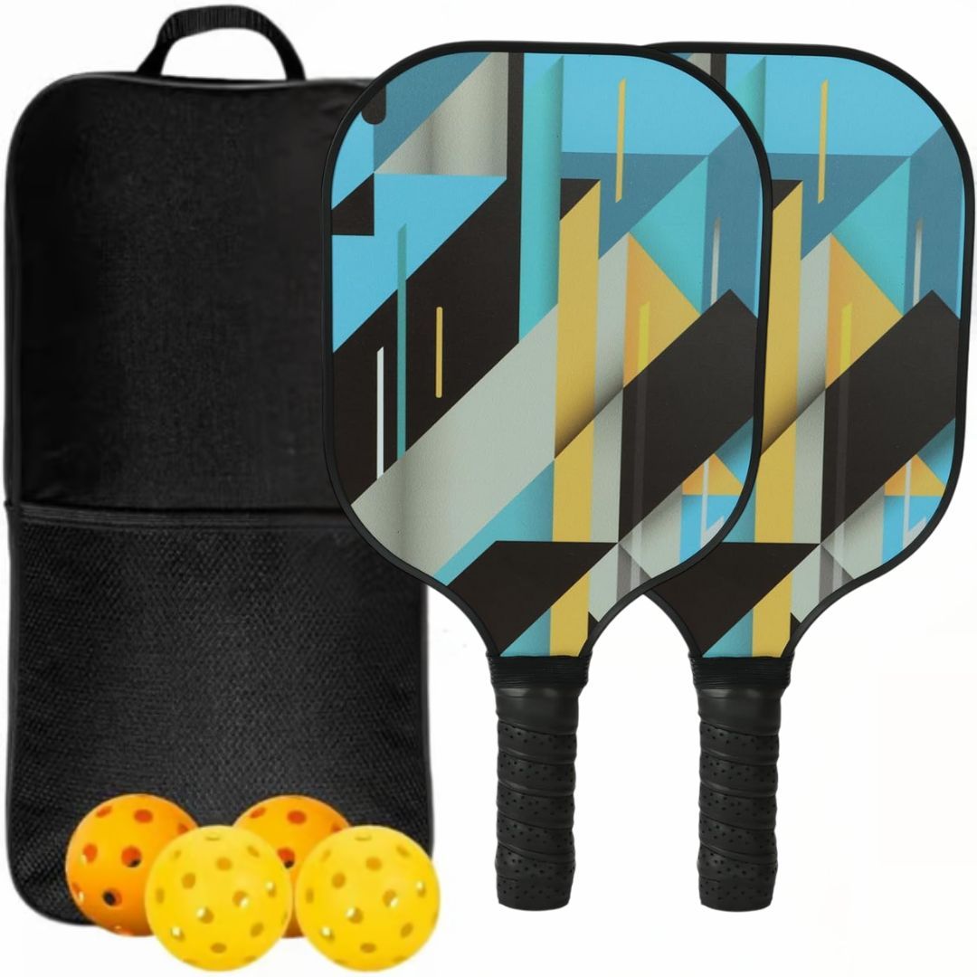 KD Pickleball Paddles Carbon Fiber Pickleball Set 2 Paddles with 4 Balls Portable Carry Bag USAPA Approved Graphite Pickleball Rackets with Comfort Grip. Assorted Color