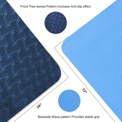 KD Yoga Mat Exercise Mats Dual Color 6mm TPE Non-Slip Extra Thick High-Density Eco Friendly for Yoga Workout Pilates Yoga Mats for Women And Men, Assorted Color