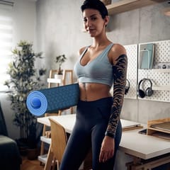 KD Yoga Mat Exercise Mats Dual Color 6mm TPE Non-Slip Extra Thick High-Density Eco Friendly for Yoga Workout Pilates Yoga Mats for Women And Men, Assorted Color