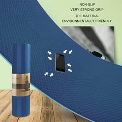 KD Yoga Mat Exercise Mats Dual Color 6mm TPE Non-Slip Extra Thick High-Density Eco Friendly for Yoga Workout Pilates Yoga Mats for Women And Men, Assorted Color