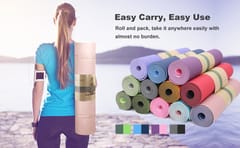 KD Yoga Mat Exercise Mats Dual Color 6mm TPE Non-Slip Extra Thick High-Density Eco Friendly for Yoga Workout Pilates Yoga Mats for Women And Men, Assorted Color