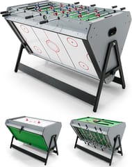 KD 3 in 1 Multi Game Table, Folding Portable Billiards Game Table Set, Foosball Table with Air Hockey for Indoor, Game Room, Office
