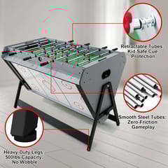 KD 3 in 1 Multi Game Table, Folding Portable Billiards Game Table Set, Foosball Table with Air Hockey for Indoor, Game Room, Office