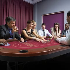 KNK Foldable Poker Table for 10 Players – Oval Casino Game Table with Holders