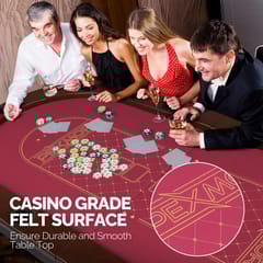 KNK Foldable Poker Table for 10 Players – Oval Casino Game Table with Holders