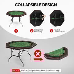 KNK Imported 8 Player Poker Table – Hexagon Casino Table with Cup Holders & Felt Top