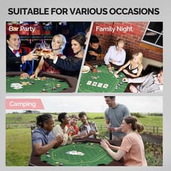 KNK Imported 8 Player Poker Table – Hexagon Casino Table with Cup Holders & Felt Top