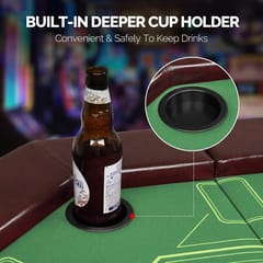 KNK Imported 8 Player Poker Table – Hexagon Casino Table with Cup Holders & Felt Top