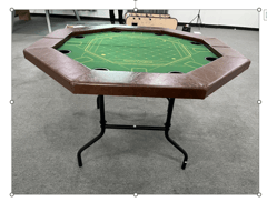 KNK Imported 8 Player Poker Table – Hexagon Casino Table with Cup Holders & Felt Top