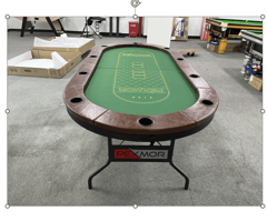 KNK Foldable Poker Table for 10 Players – Oval Casino Game Table with Holders